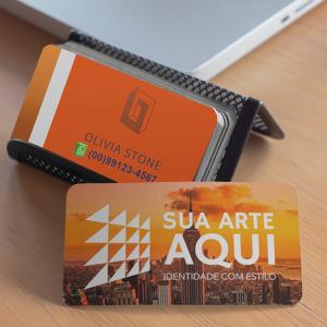 CARTÃO DE VISITA 4X4 Couchê 300g 9x5cm 4x4 Verniz UV total frente Corte Reto 