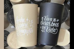 COPO Biodegradável 550ML PERSONALIZADO Polipropileno Tamanho do produto - 13,7x6,8cm rea de impressão - 10x7cm Sem Revestimento Sem acabamento 