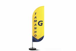 Wind Banner Premium (G) Tecido Sintético 290x65cm 4x4 Sem Revestimento Estrutura de Alumínio Desmontável Base Titan Black