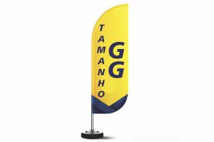 Wind Banner Premium (GG) Tecido Sintético 345x65cm 4x4 Sem Revestimento Estrutura de Alumínio Desmontável Base Titan Black