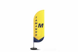Wind Banner Premium (M) Tecido Sintético 245x65cm 4x4 Sem Revestimento Estrutura de Alumínio Desmontável Base Titan Black