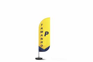 Wind Banner Premium (P) Tecido Sintético 185x65cm 4x4 Sem Revestimento Estrutura de Alumínio Desmontável Base Titan Black
